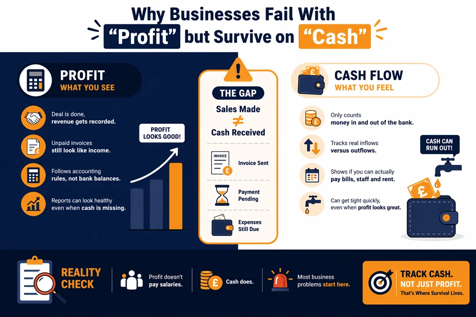 Why is a business profitable on paper but constantly short on cash