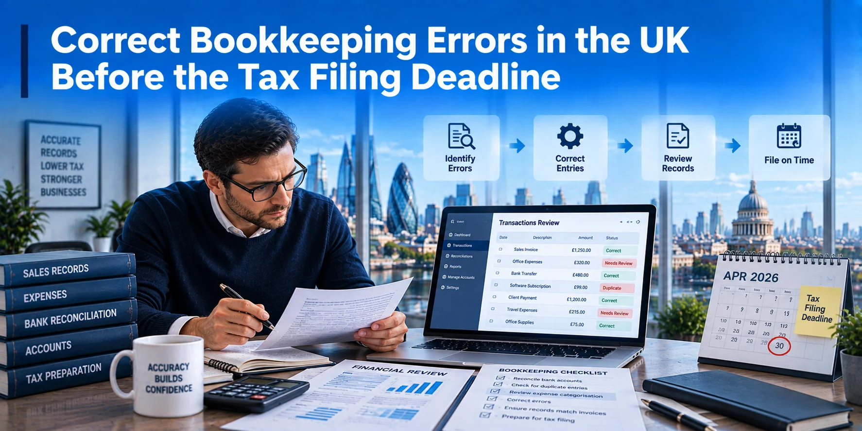 Correct Bookkeeping Errors in the UK Before the Tax Filing Deadline 