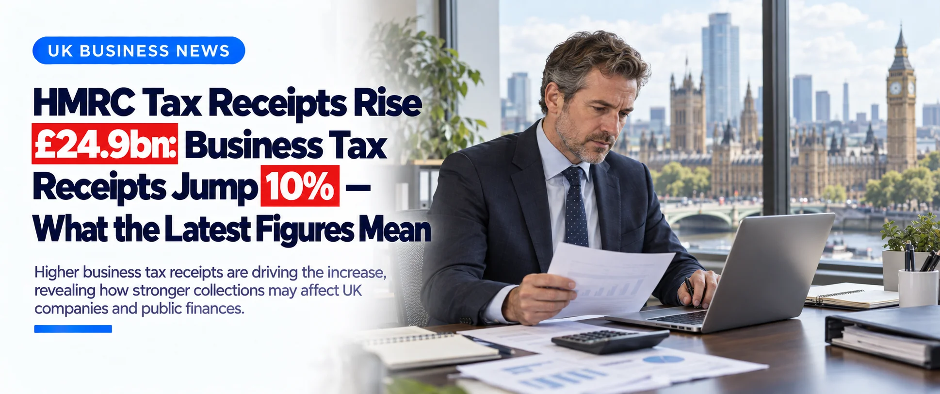 Home HMRC Tax Receipts Rise £24.9bn Business Tax Receipts Jump 10% — What the Latest Figures Mean