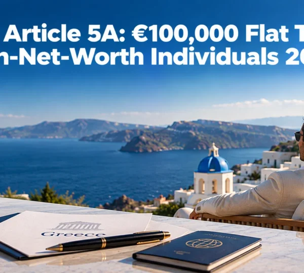 Greece Article 5A €100,000 Flat Tax for High-Net-Worth Individuals 2026