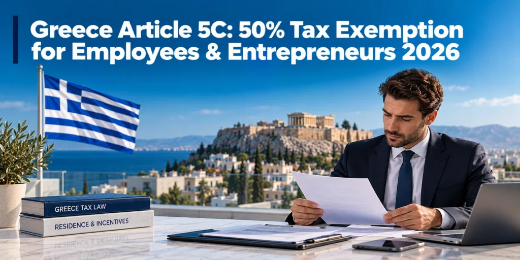 Greece Article 5C: 50% Tax Exemption for Employees & Entrepreneurs in 2026 