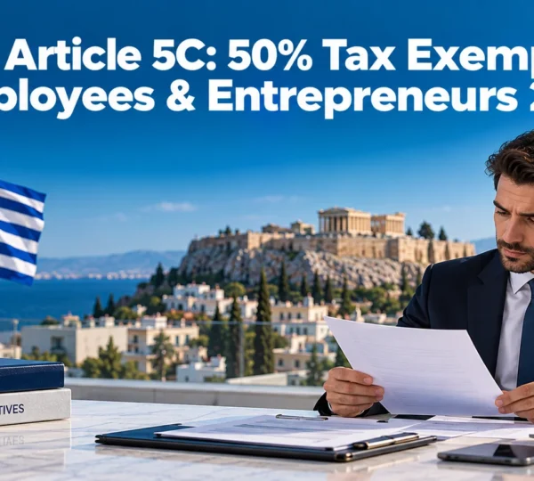 Greece Article 5C 50% Tax Exemption for Employees & Entrepreneurs in 2026