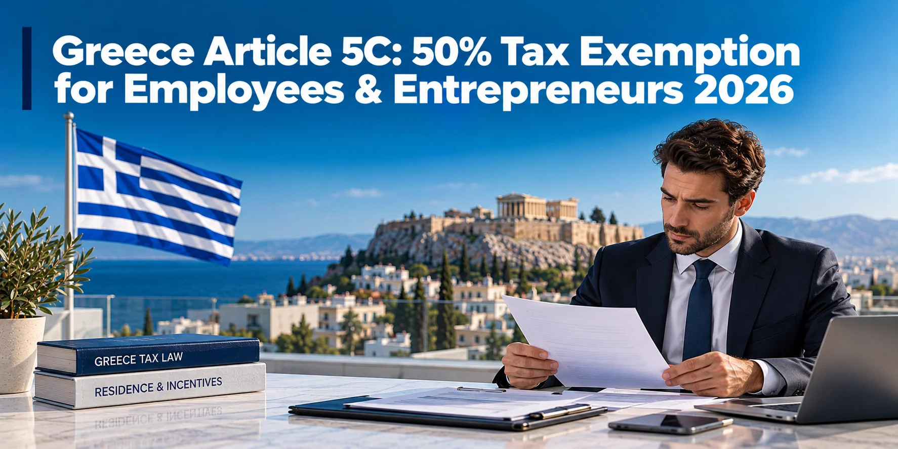 Greece Article 5C: 50% Tax Exemption for Employees & Entrepreneurs in 2026 